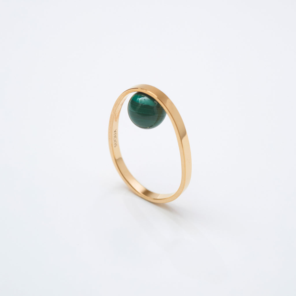 【MADE TO ORDER】EGG RING MALACHITE