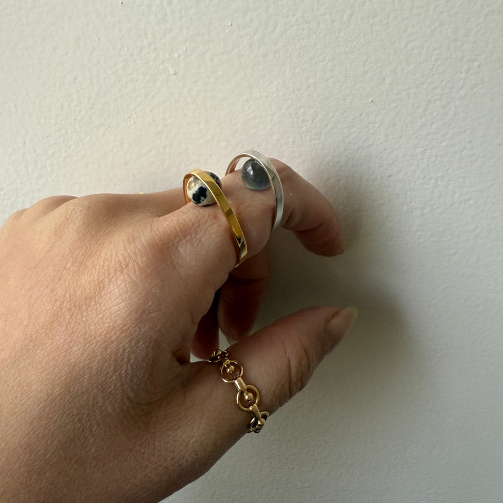 【MADE TO ORDER】EGG RING DALMATIAN JASPER