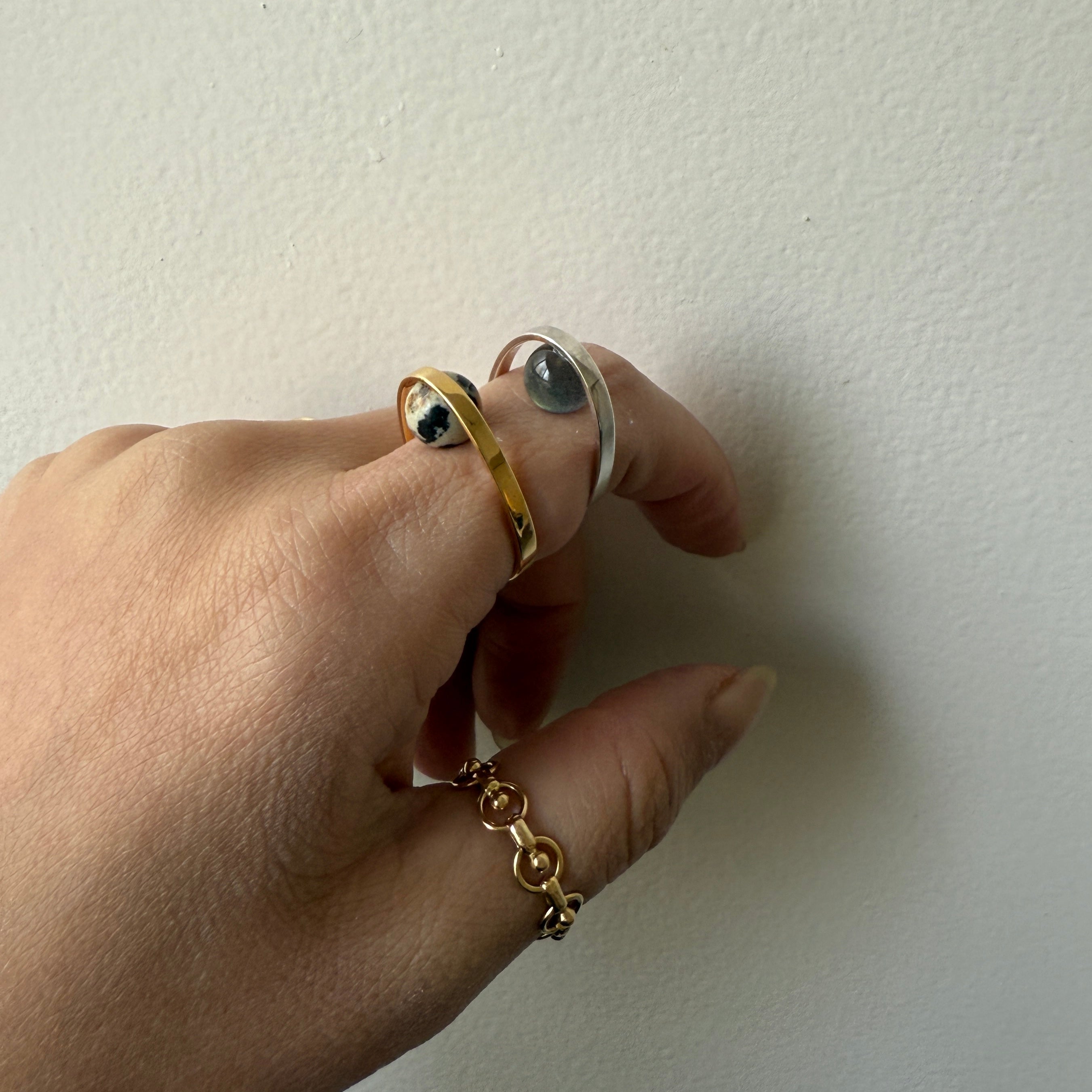 【MADE TO ORDER】EGG RING DALMATIAN JASPER