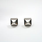 【MADE TO ORDER】PYRAMID PIERCED EARRINGS HEMATITE