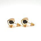【MADE TO ORDER】PYRAMID PIERCED EARRINGS ONYX